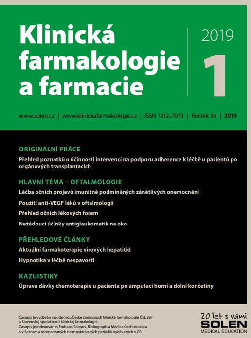 časopis Klinická farmakologie a farmacie